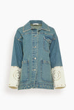 Sea Jackets Liam Pieced Denim Jacket in Blue SEA Liam Pieced Denim Jacket in Blue