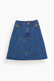 Tanya Taylor Skirts Short Hudie Skirt in Medium Indigo Blue