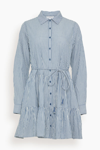 Anna Shirt Dress in Blue and White Stripe