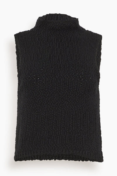 Atticus Roll Neck Cropped Tank in Black