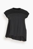 Sacai Tops Cotton Poplin x Cotton Jersey T-Shirt in Black Sacai Cotton Poplin x Cotton Jersey T-Shirt in Black