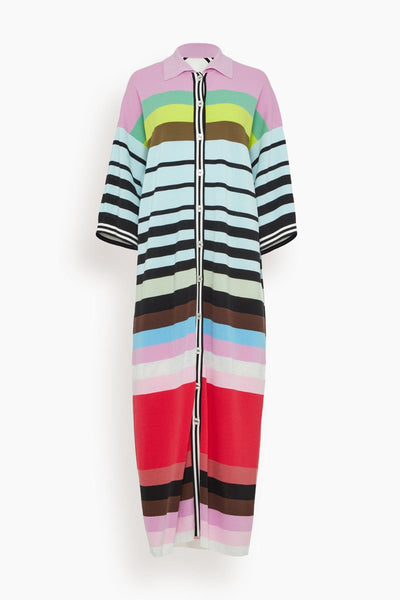 Oversized Convertible Polo Dress in Taro Multi