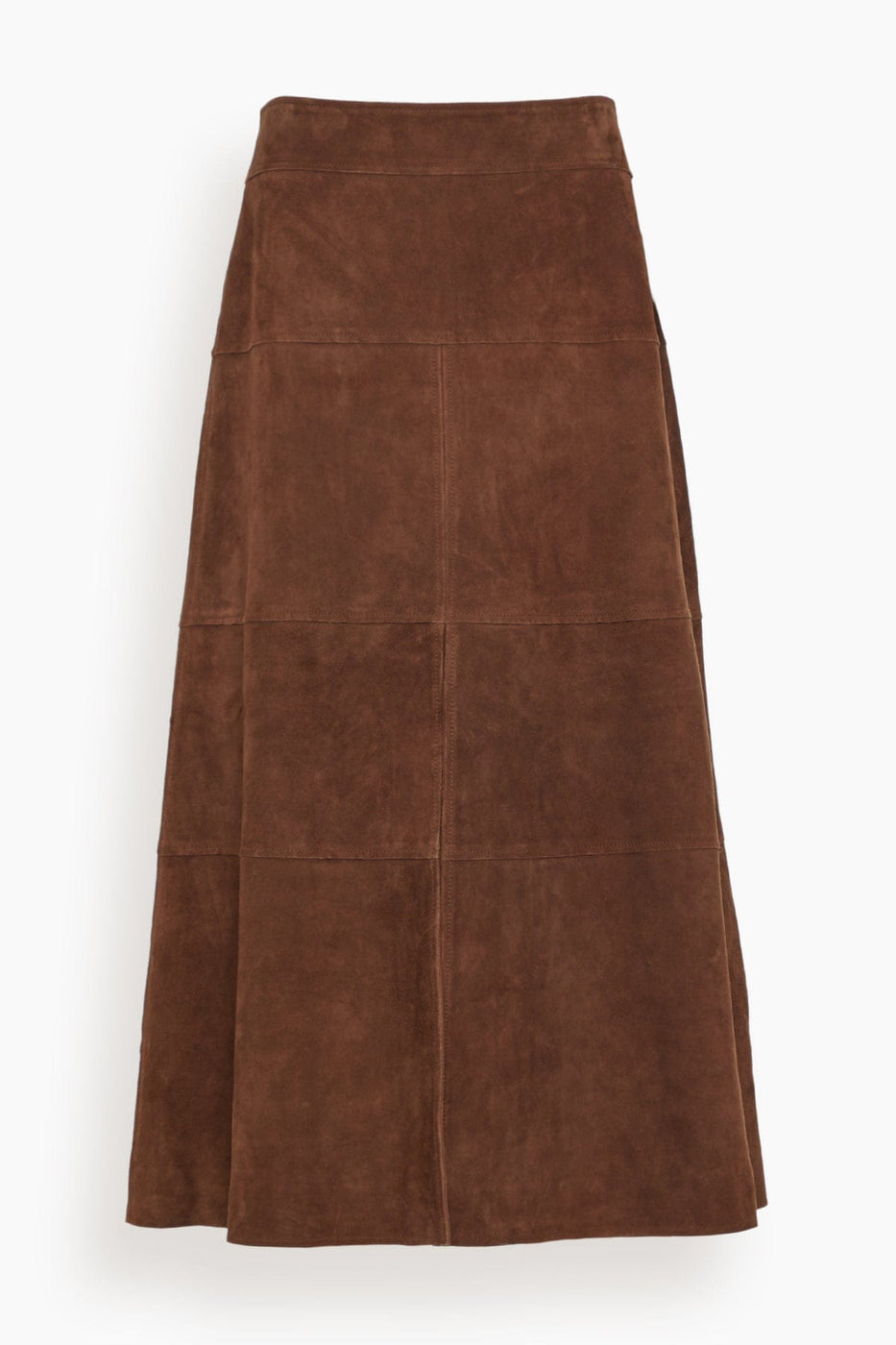 Tanya Taylor Skirts Suede Hudson Skirt in Chocolate