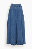 Tanaka Skirts Pleated Skirt Pants in Mid Blue