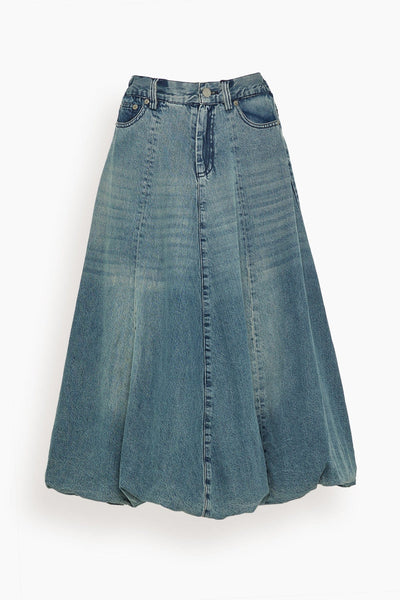 Amari Denim Bubble Skirt in Blue