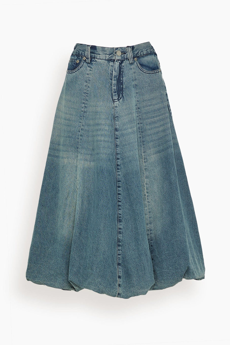 Sea Skirts Amari Denim Bubble Skirt in Blue SEA Amari Denim Bubble Skirt in Blue