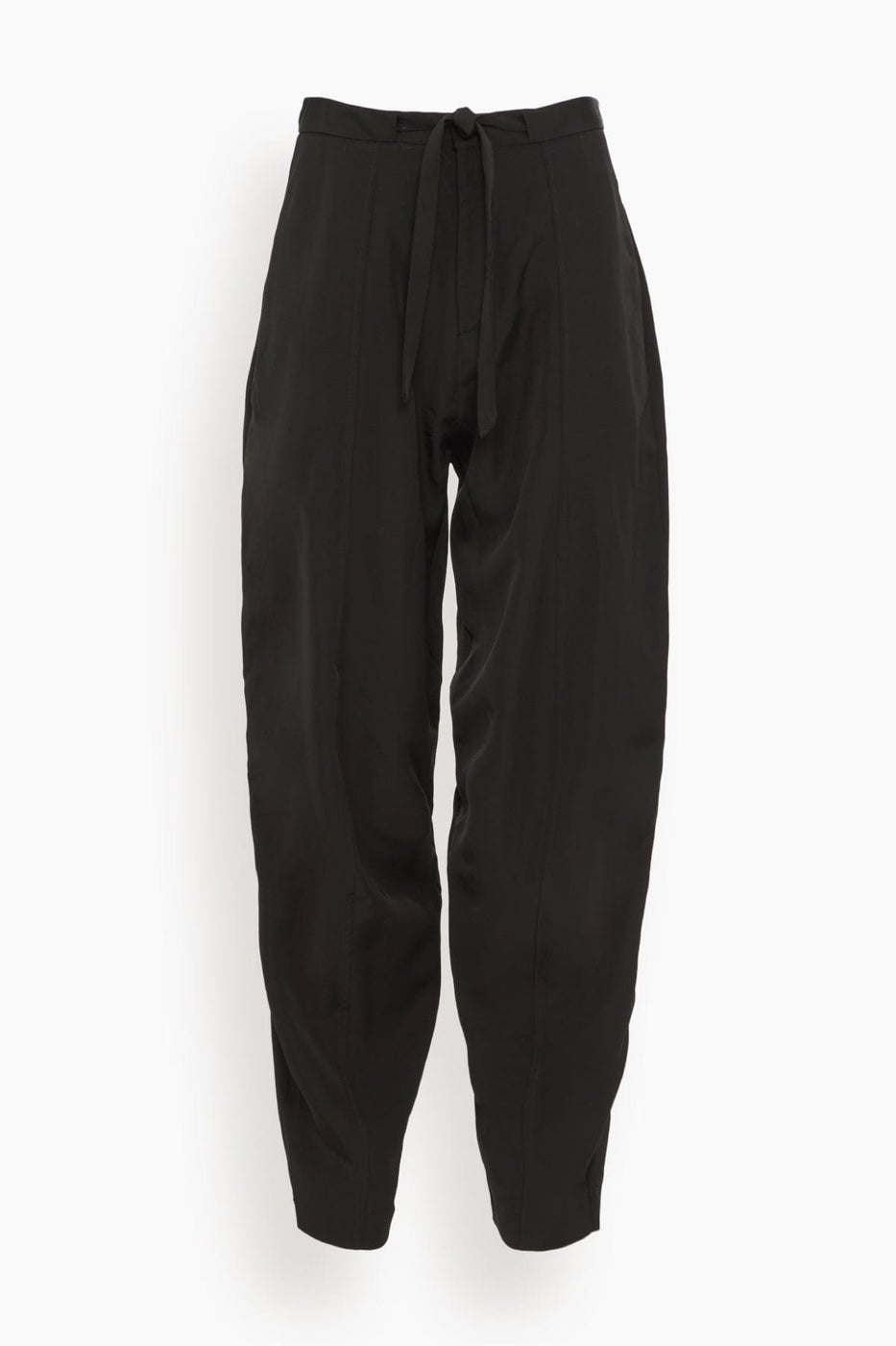 Bite Studios Pants Evening Belted Satin Trousers in Black Bite Studios Evening Belted Satin Trousers in Black