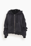 R13 Jackets Balloon Zip-Up Hoodie in Black