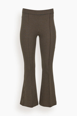 Pull On Houndstooth Cropped Flare Pant in Multi