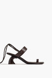 Dries Van Noten Strappy Heels Ankle Tie Leather Sandal in Dark Brown Dries Van Noten Ankle Tie Leather Sandal in Dark Brown