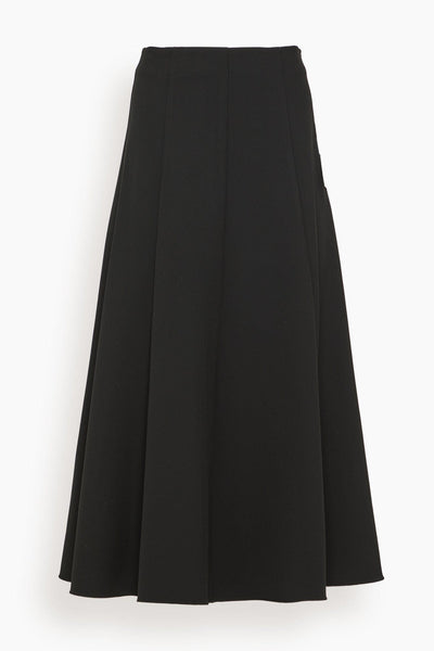 Dottie A-Line Midi Skirt in Black