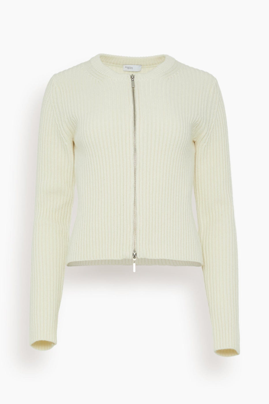 Rosetta Getty Sweaters Zip-Up Cardigan in Ivory