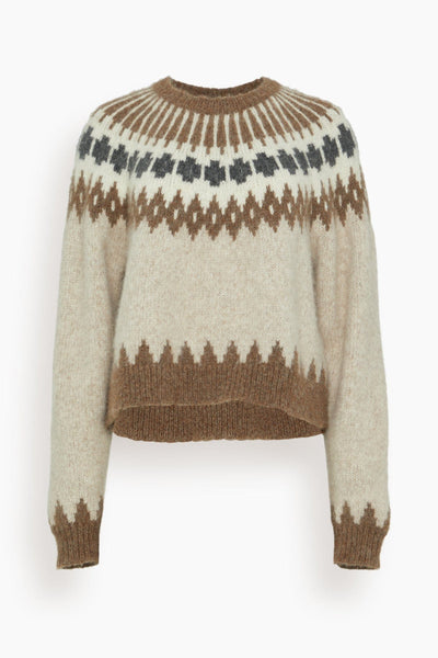 Alena Sweater in Oatmeal Fairisle