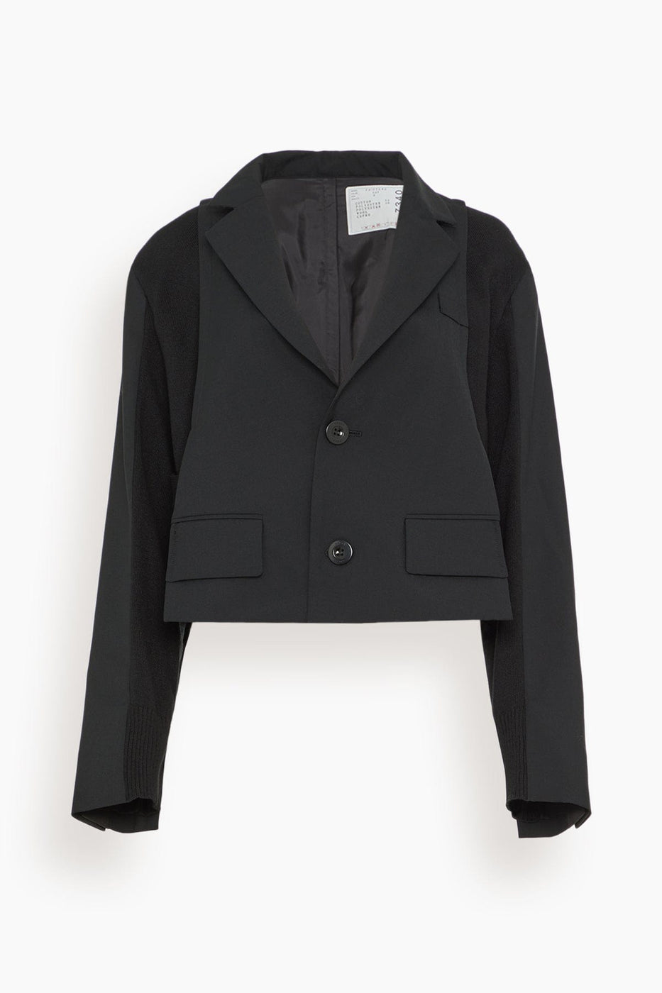 Sacai Jackets Suiting x Knit Jacket in Black Sacai Suiting x Knit Jacket in Black