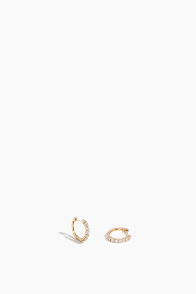 Diamond Huggies in 14k Yellow Gold