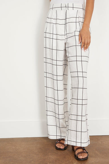 Faithfull The Brand Pants Duomo Pant in Letizia Check White Faithfull the Brand Duomo Pant in Letizia Check White