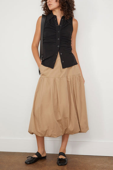 Sea Skirts Belle Stone Washed Chino Bubble Skirt in Khaki SEA Belle Stone Washed Chino Bubble Skirt in Khaki