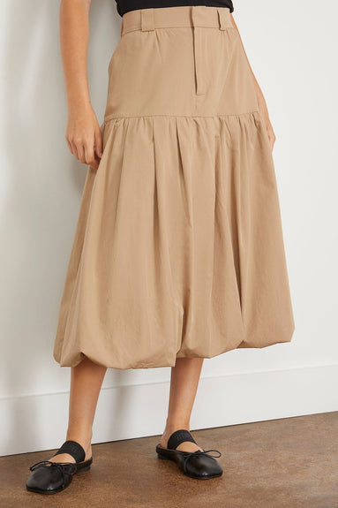 Sea Skirts Belle Stone Washed Chino Bubble Skirt in Khaki SEA Belle Stone Washed Chino Bubble Skirt in Khaki