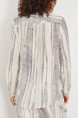 Raquel Allegra Tops Togo Top in Dirty White Black Print Raquel Allegra Togo Top in Dirty White Black Print