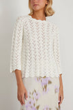 Loulou Studio Tops Adeka Long Sleeve Top in Ivory Loulou Studio Adeka Long Sleeve Top in Ivory