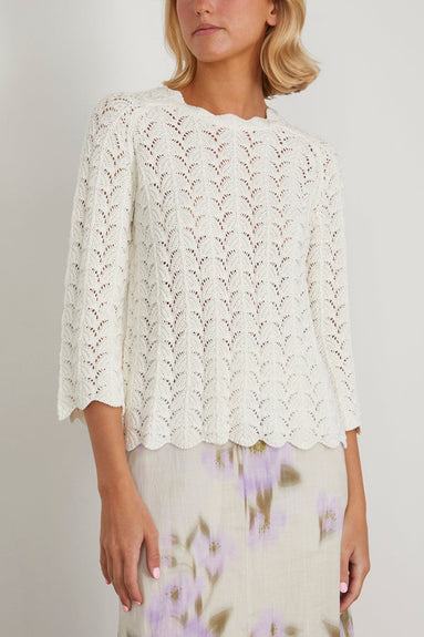 Loulou Studio Tops Adeka Long Sleeve Top in Ivory Loulou Studio Adeka Long Sleeve Top in Ivory