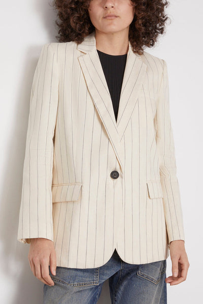 Vanessa Bruno Jackets Tilia Blazer in Blanc/Bleu Vanessa Bruno Tilia Blazer in Blanc/Bleu