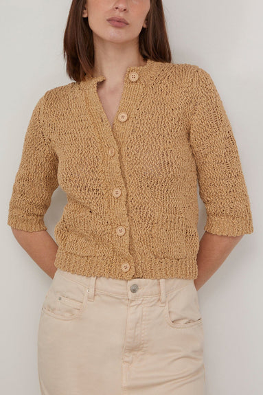 Dorothee Schumacher Sweaters Cotton Love Cardigan in Camel