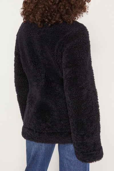 Toteme Jackets Cinched Shearling Jacket in Navy Toteme Cinched Shearling Jacket in Navy