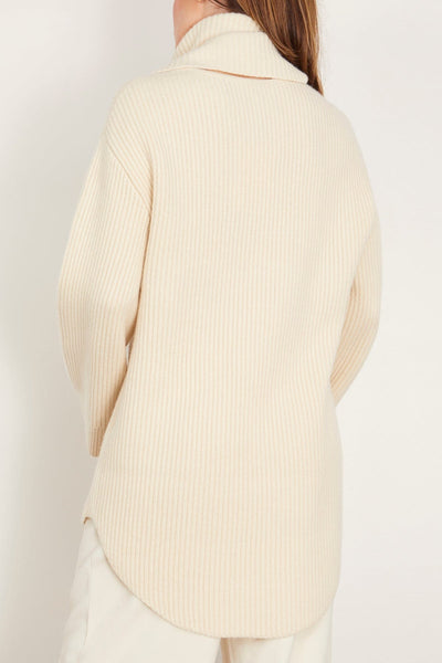 Toteme Sweaters Long Scarf Knit Sweater in Off White Toteme Long Scarf Knit Sweater in Off White