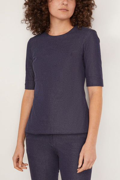 Rosetta Getty Tops Fitted T-Shirt Top in Indigo Rosetta Getty Fitted T-Shirt Top in Indigo