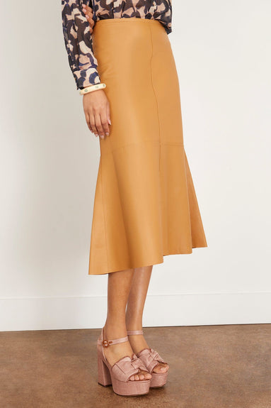 Forte Forte Skirts Nappa Leather Skirt in Caramel Forte Forte Nappa Leather Skirt in Caramel