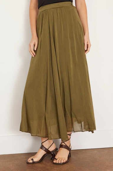 Forte Forte Skirts Essential Cotton Silk Voile Skirt in Olive Forte Forte Essential Cotton Silk Voile Skirt in Olive