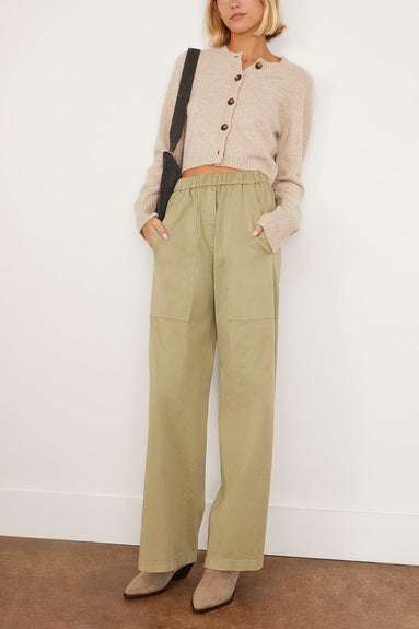 Forte Forte Pants Peached Cotton Twill Palazzo Cargo Pants in Olive Forte Forte Peached Cotton Twill Palazzo Cargo Pants in Olive