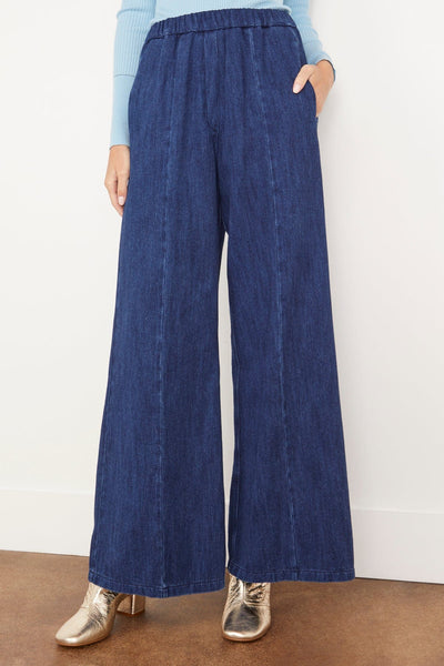 Forte Forte Pants Calvary Cotton Denim Palazzo Pants in Indaco Forte Forte Calvary Cotton Denim Palazzo Pants in Indaco