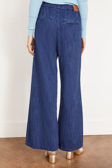 Forte Forte Pants Calvary Cotton Denim Palazzo Pants in Indaco Forte Forte Calvary Cotton Denim Palazzo Pants in Indaco