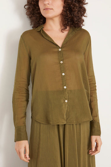 Forte Forte Tops Essential Cotton Silk Voile Shirt in Olive Forte Forte Essential Cotton Silk Voile Shirt in Olive