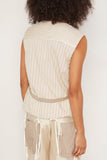 Christopher John Rogers Tops Metallic Taffeta Inside Out Vest in Tapioca Christopher John Rogers Metallic Taffeta Inside Out Vest in Tapioca