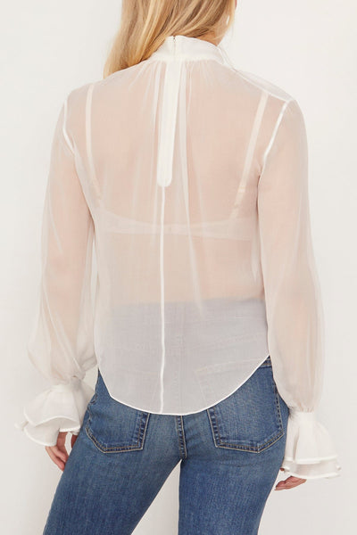 Giambattista Valli Tops High Neck Blouse in Ivory Giambattista Valli High Neck Blouse in Ivory