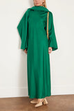 Rohe Cocktail Dresses Minimal Wide Sleeved Silk Dress in Emerald