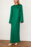 Rohe Cocktail Dresses Minimal Wide Sleeved Silk Dress in Emerald