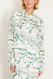 Rohe Tops Printed Silk Shirt in Countryside Emerald Print