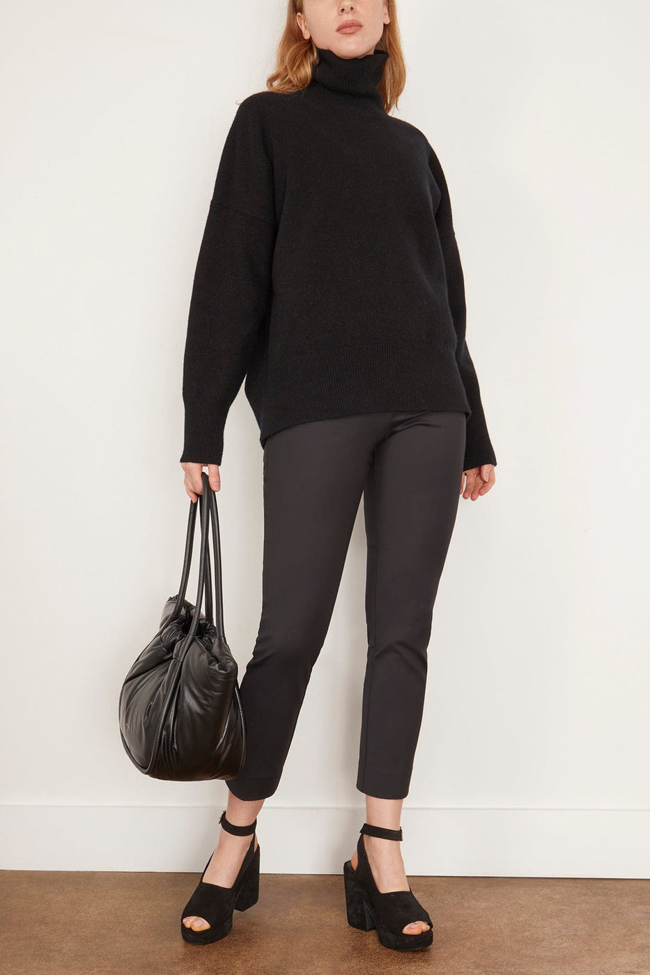 Rohe Pants Cigarette Leg Trousers in Black