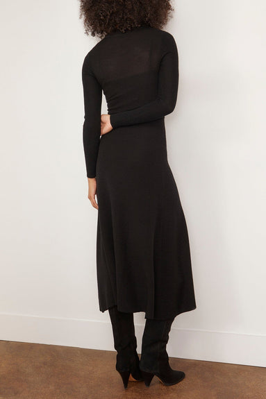 Rosetta Getty Casual Dresses Ribbed Zip Up Turtleneck Dress in Black Rosetta Getty Ribbed Zip Up Turtleneck Dress in Black