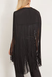 Tibi Tops 4 Ply Silk Fringe Cape in Black Tibi 4 Ply Silk Fringe Cape in Black