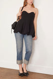 Tibi Tops Melee Crepe Strapless Top in Black Tibi Melee Crepe Strapless Top in Black