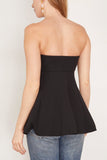 Tibi Tops Melee Crepe Strapless Top in Black Tibi Melee Crepe Strapless Top in Black