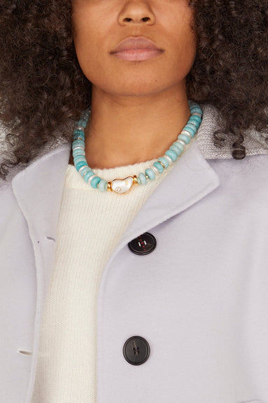 Lizzie Fortunato Necklaces Goddess Collar in Aqua Pearl Lagoon Lizzie Fortunato Goddess Collar in Aqua Pearl Lagoon