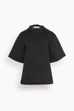 Plan C Tops Short Sleeve Scuba Sweatshirt in Black Plan C Short Sleeve Scuba Sweatshirt in Black