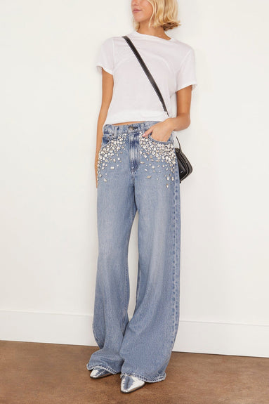 Rag And Bone Jeans Featherweight Sofie High Rise Full Length Wide Leg Jean in Malijewel