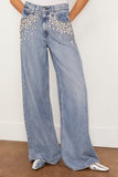 Rag And Bone Jeans Featherweight Sofie High Rise Full Length Wide Leg Jean in Malijewel